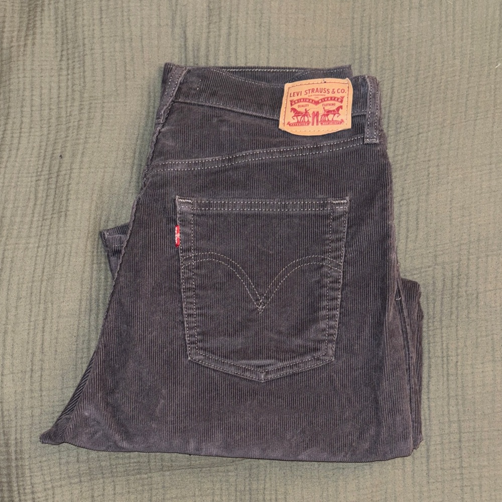 NWOT Levi's Ribcage Straight Ankle Gray Corduroy Jeans